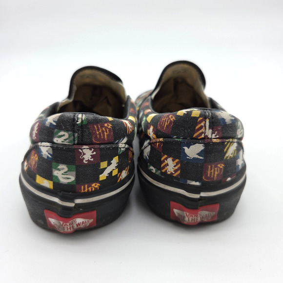 Vans x Harry Potter Classic Slip-On Sneakers Size 8 Black Checkerboard RARE - Picture 7 of 9